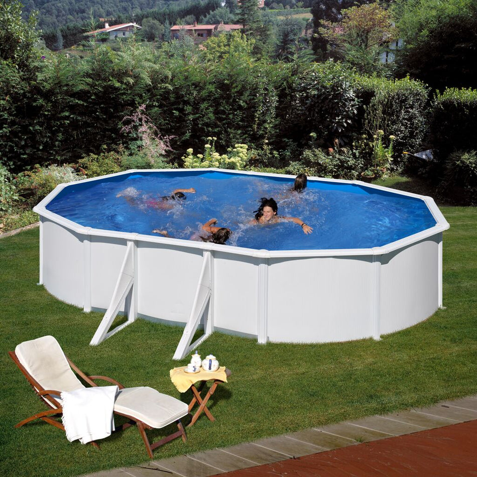 GRE kör fémpalástos medence szűrőrendszer nélkül - 120cm, fehér